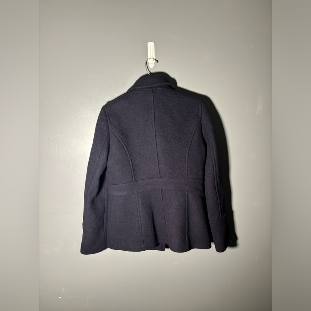 J.Crew Stadium Cloth Nello Gori Double Breasted Peacoat Size 8 Wool Blend - Picture 2 of 4